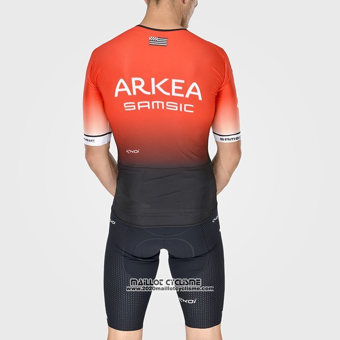 2022 Maillot Cyclisme Arkea Samsic Noir Rouge Manches Courtes et Cuissard